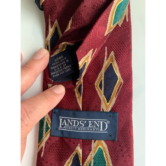 Lands End Long Silk Tie - Picture 2 of 3